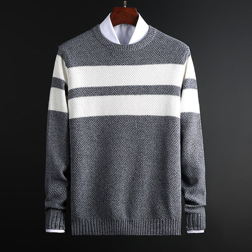 Pull ras du cou à rayures pour homme, coloris Gris foncé