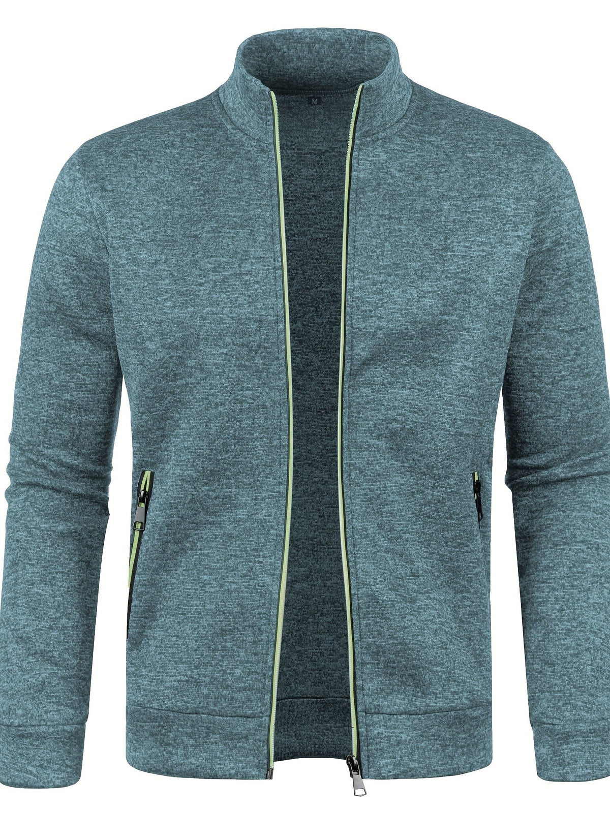 Cardigan en maille zippé, coloris Bleu de mer