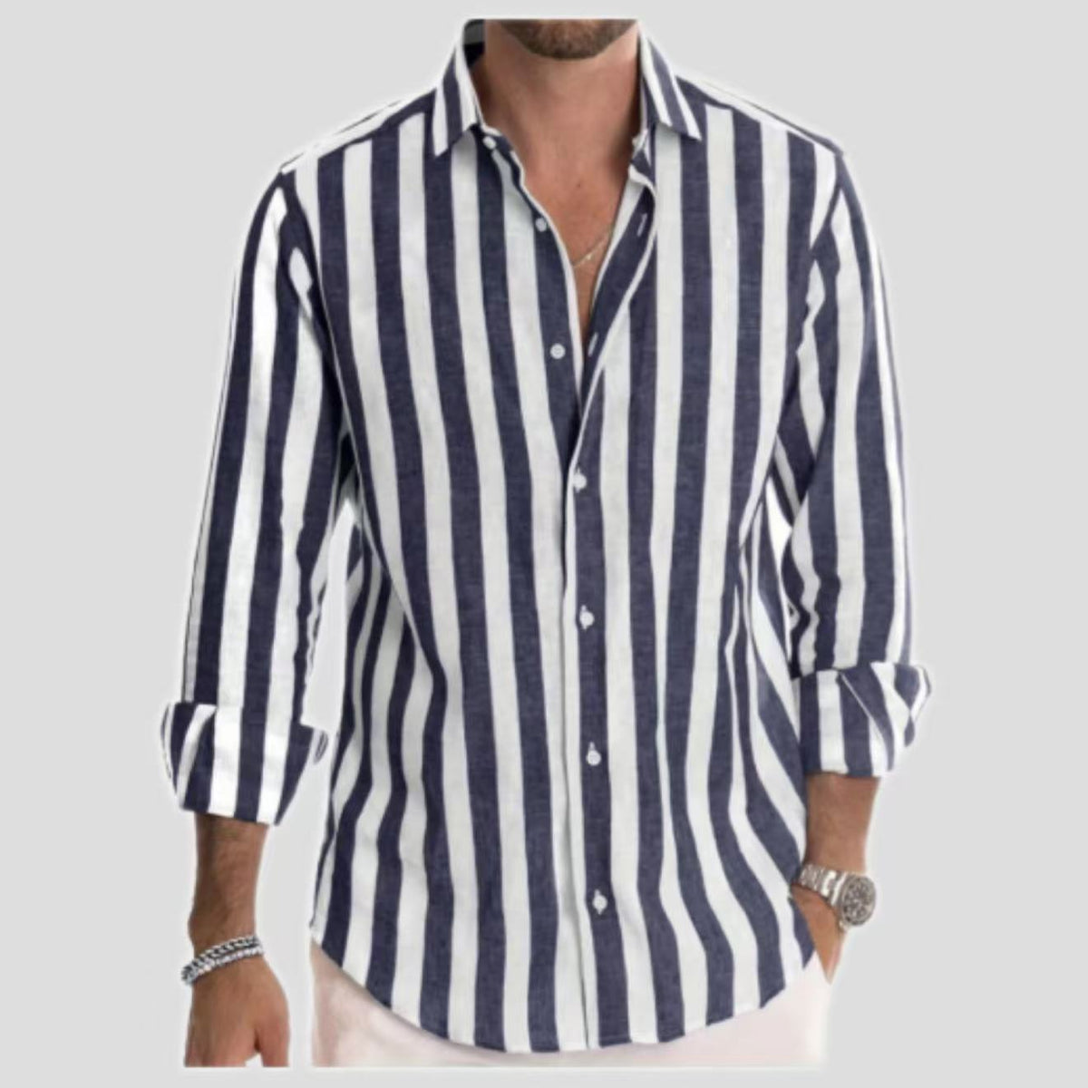 Chemise rayée pour homme, vue principale