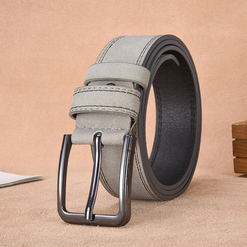 Ceinture en daim pour homme avec boucle ardillon, coloris Blanc laiteux