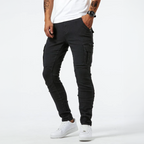 Jean cargo pour hommes, coloris Noir