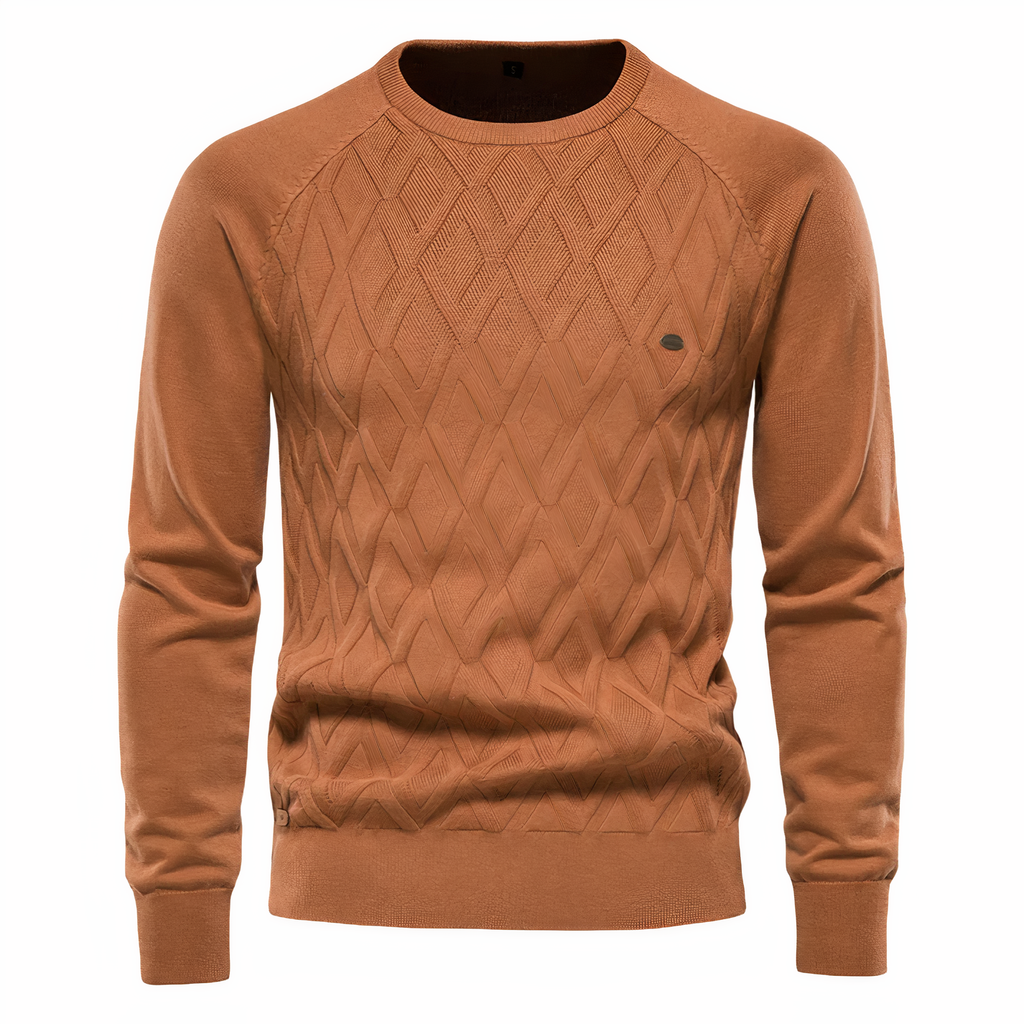 Pull en tricot à losanges pour homme, coloris Chocolat