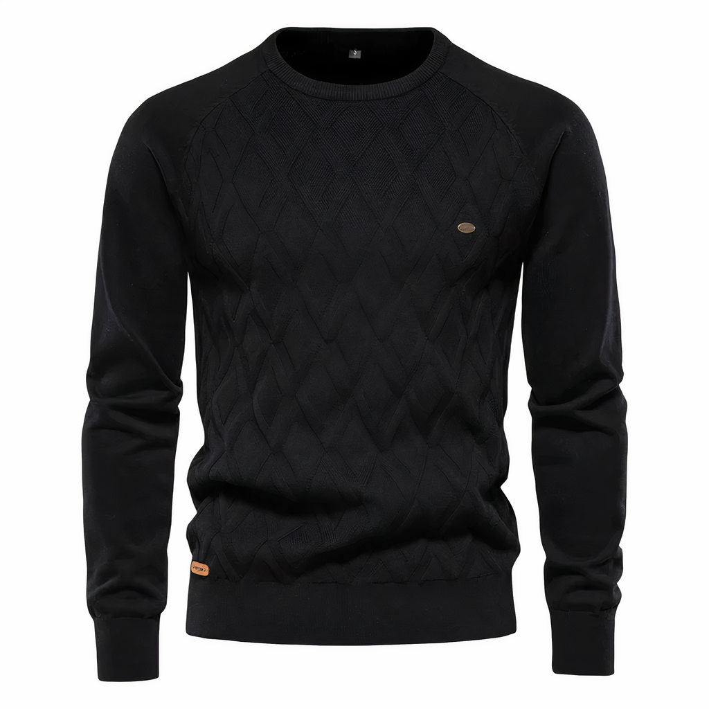 Pull en tricot à losanges pour homme, coloris Noir