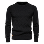 Pull en tricot à losanges pour homme, coloris Noir