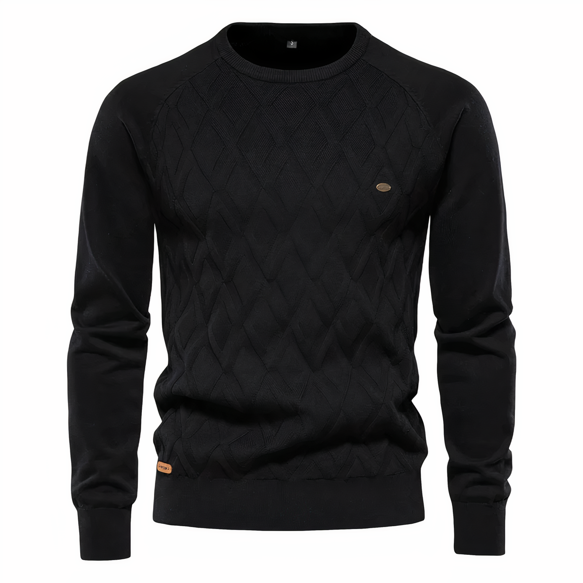 Pull en tricot à losanges pour homme, coloris Noir
