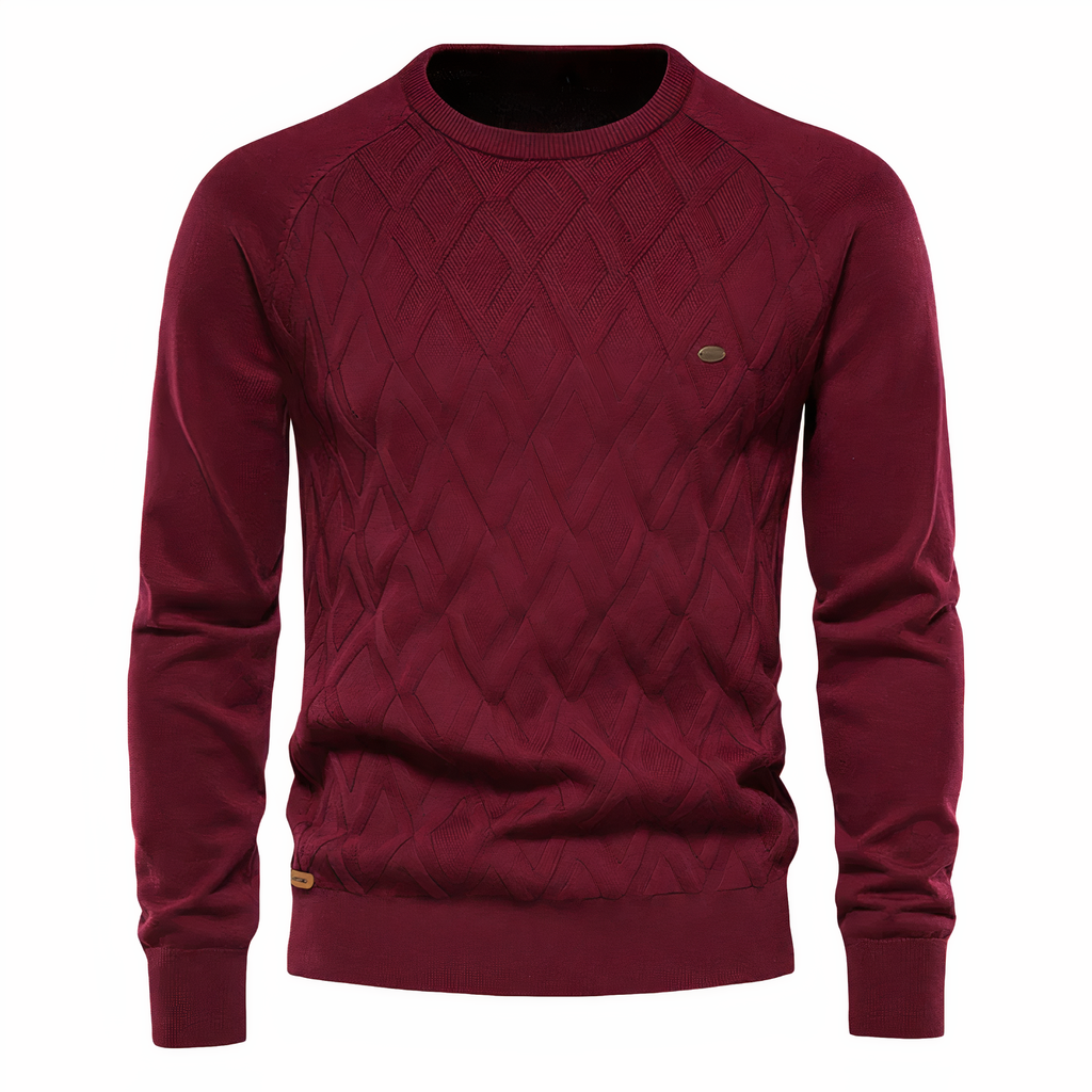 Pull en tricot à losanges pour homme, coloris Rouge
