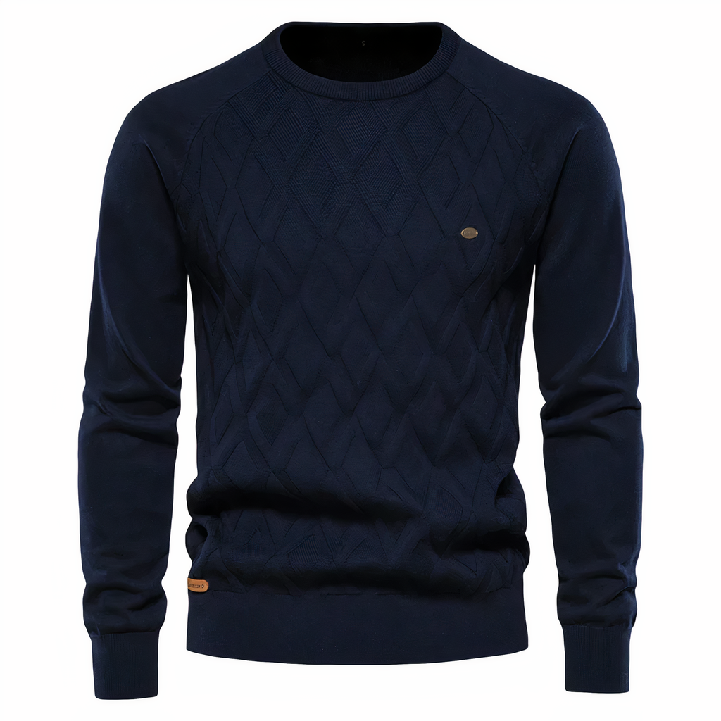 Pull en tricot à losanges pour homme, coloris Bleu marine