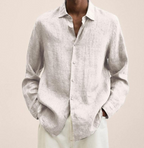 Chemise Homme en Lin à Manches Longues, coloris Blanc