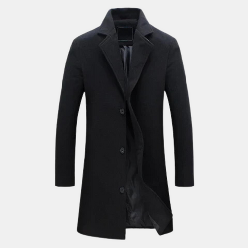 Manteau long d'hiver et pour hommes, coloris Noir