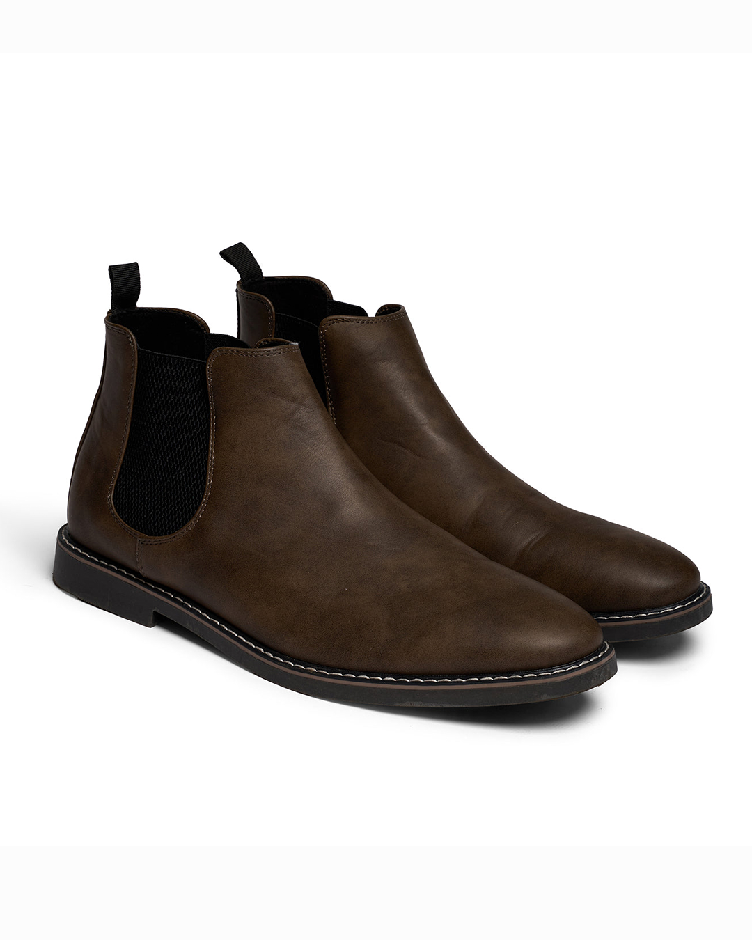 Bottes Chelsea homme lisses, coloris Marron foncé