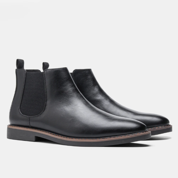 Bottes Chelsea homme lisses, coloris Noir