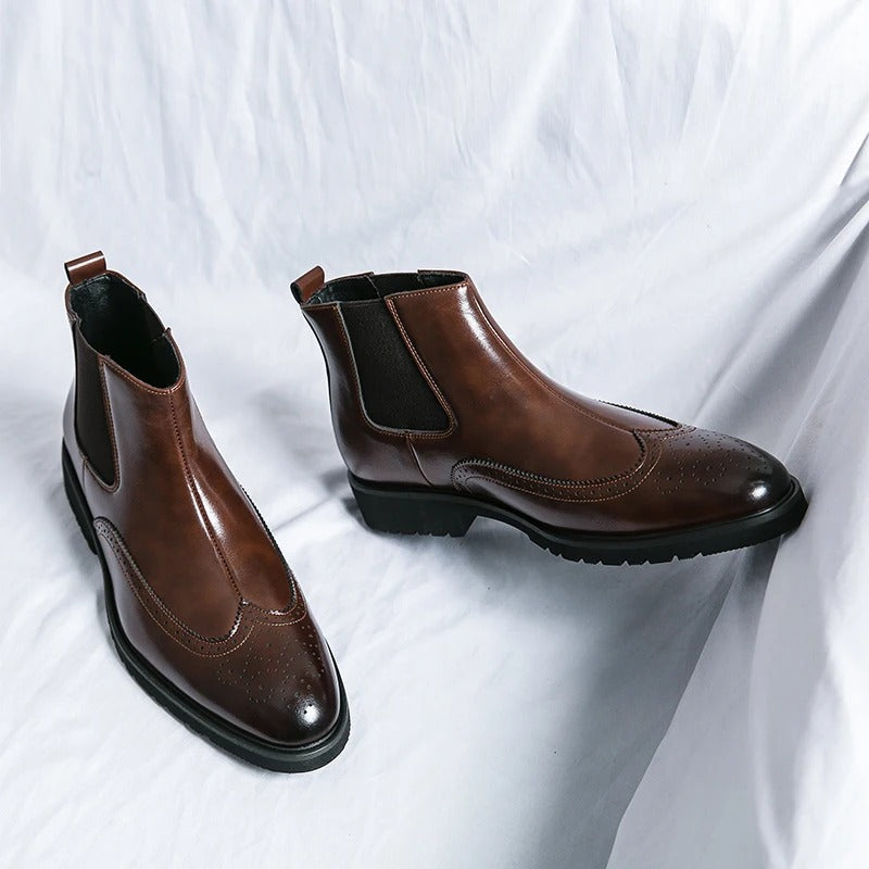 Bottes Chelsea homme perforées, vue 4