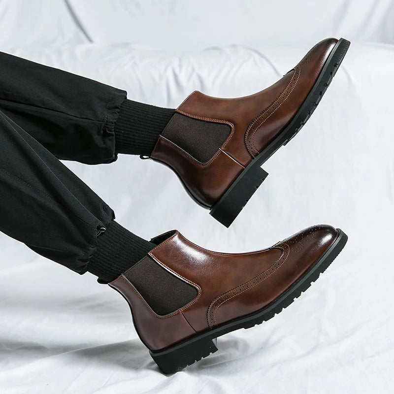 Bottes Chelsea homme perforées, vue 5