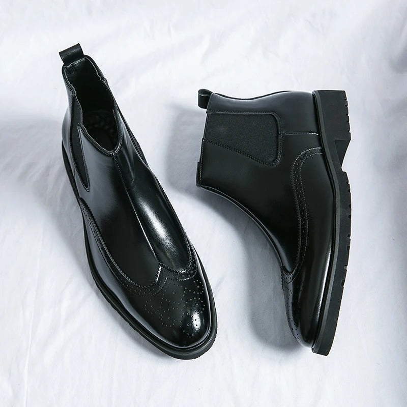 Bottes Chelsea homme perforées, vue 3