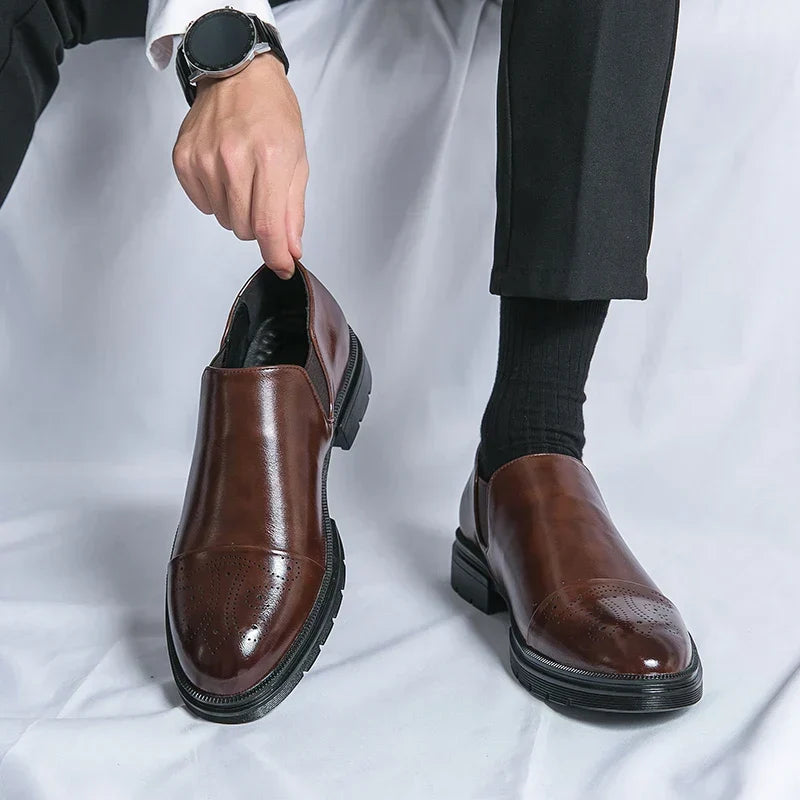 Bottes homme à semelle crantée, coloris Marron