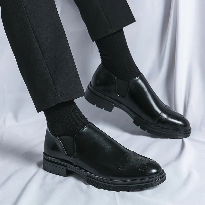 Bottes homme à semelle crantée, coloris Noir