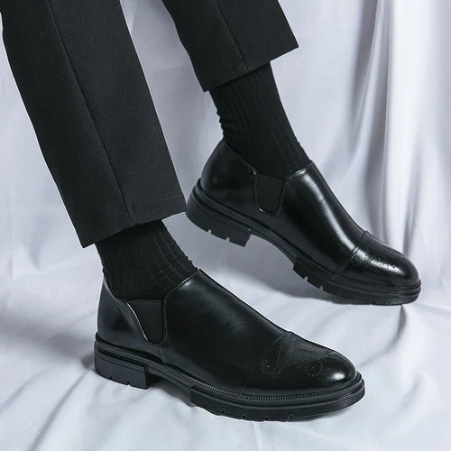 Bottes homme à semelle crantée, coloris Noir