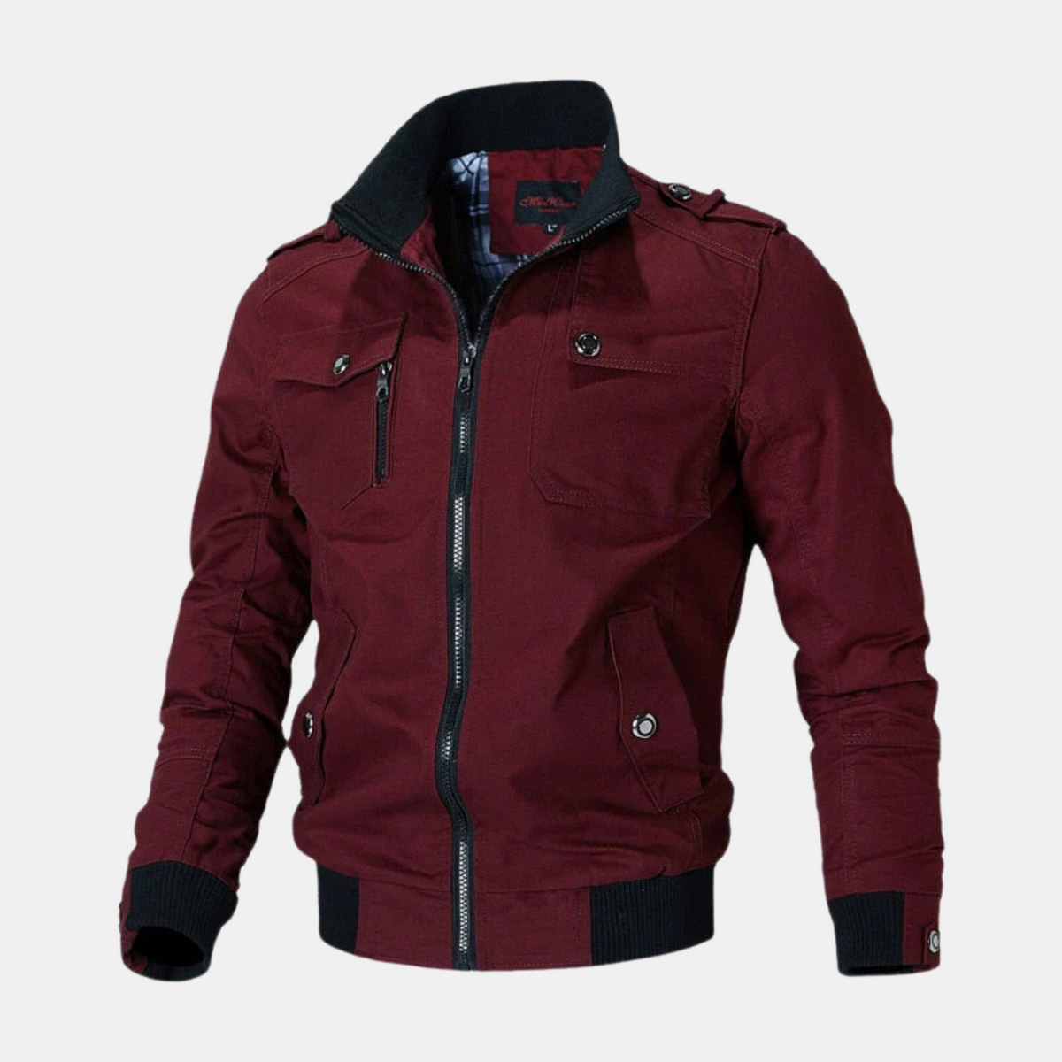 Blouson bombardier pour hommes, coloris Bourgogne