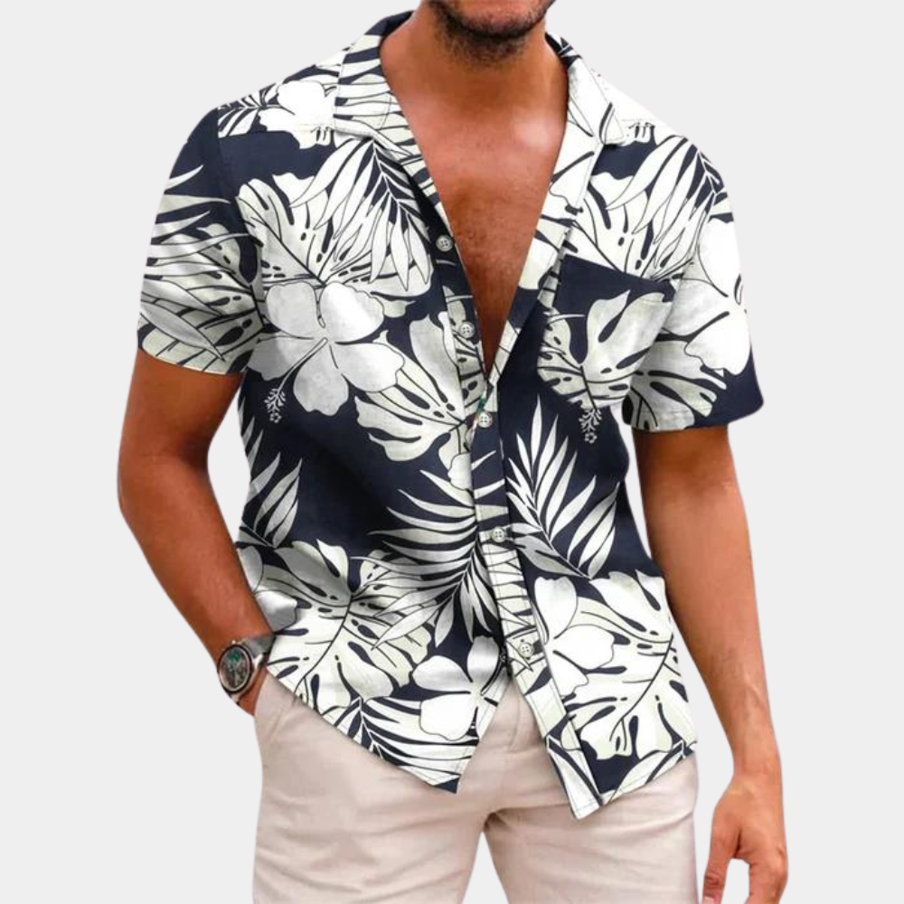 Chemise à Manches Courtes pour Homme, coloris Noir