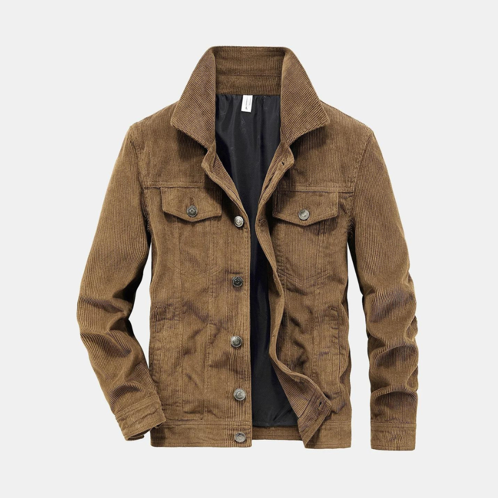 Veste Homme en Velours Côtelé, coloris Kaki