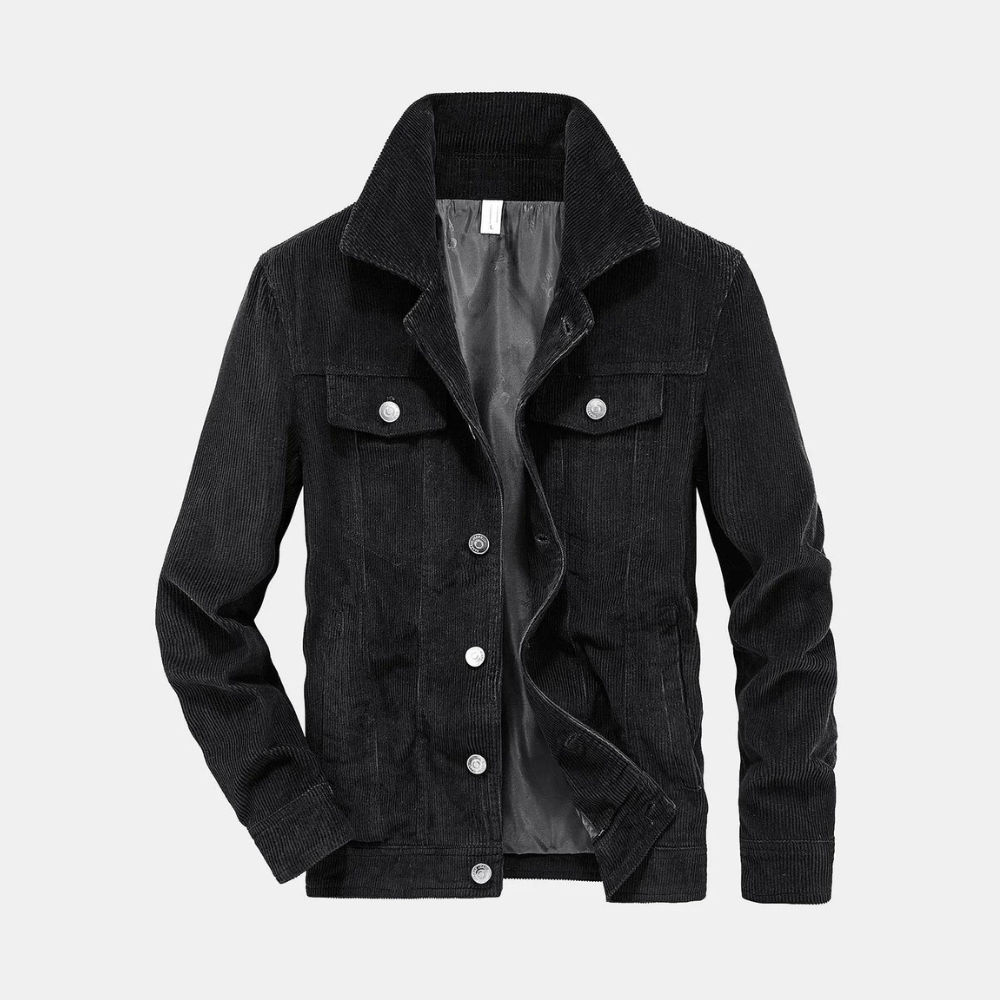 Veste Homme en Velours Côtelé, coloris Noir