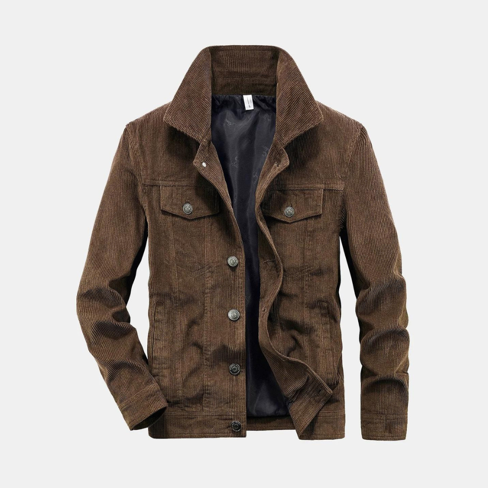 Veste Homme en Velours Côtelé, coloris Café