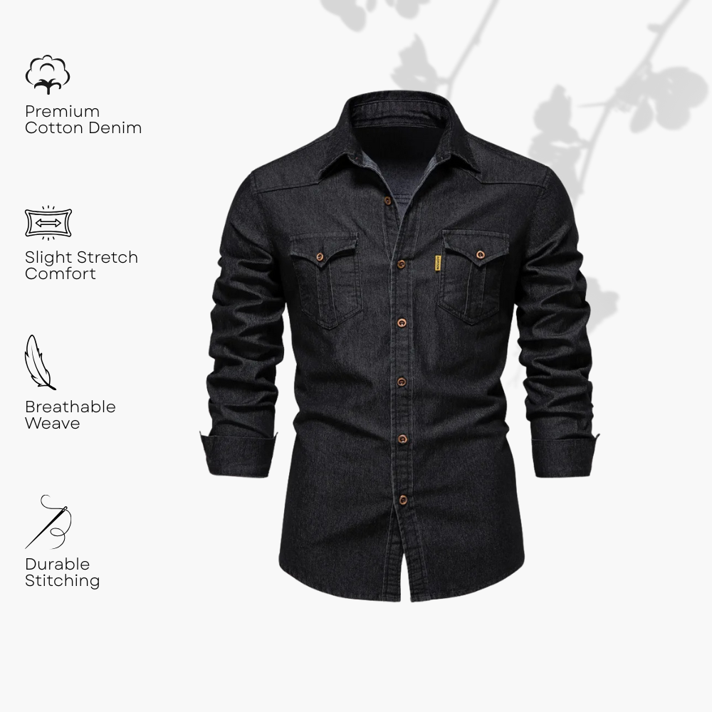 Chemise Homme en Jean Coupe Slim, vue 2
