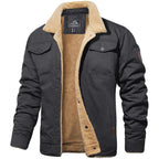 Veste Cargo Homme Doublée Sherpa, coloris Gris foncé