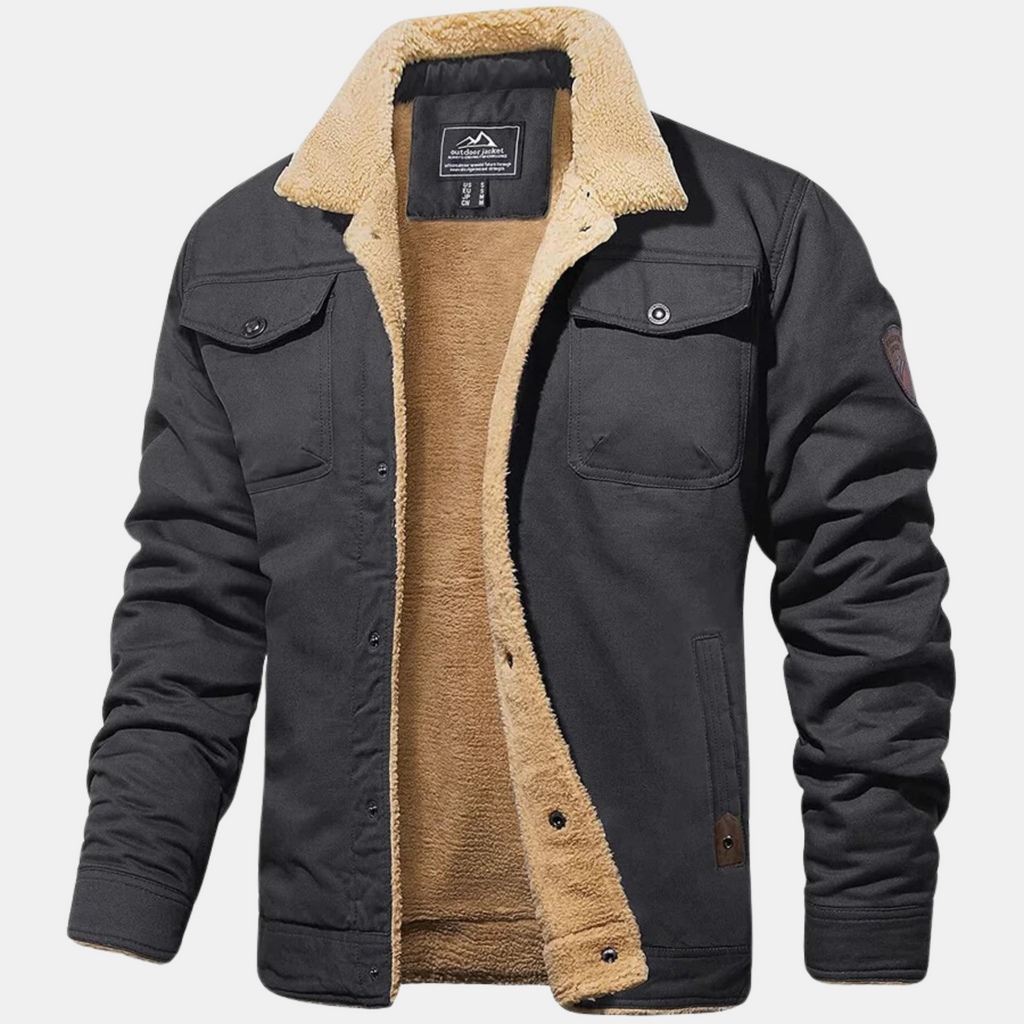 Veste bombardier classique vintage pour homme, coloris Gris foncé