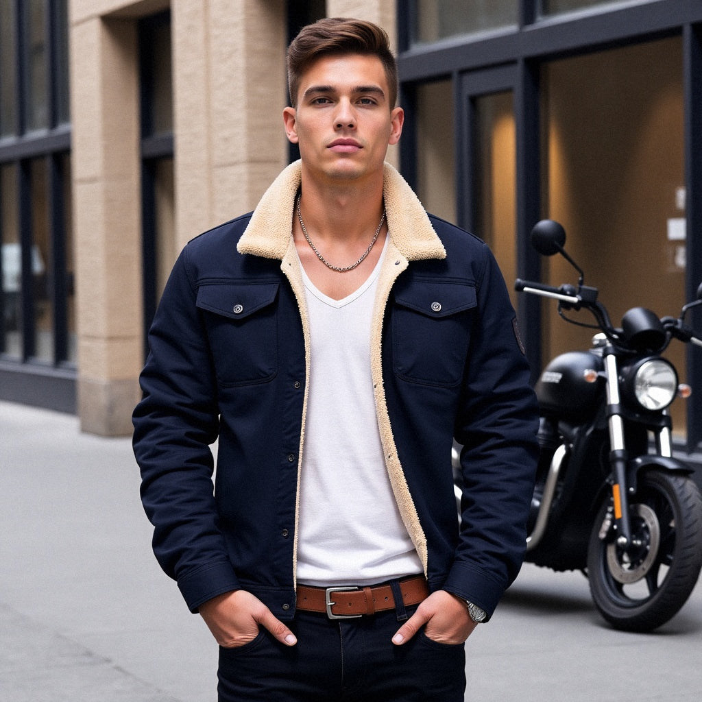 Veste Cargo Homme Doublée Sherpa, vue 5