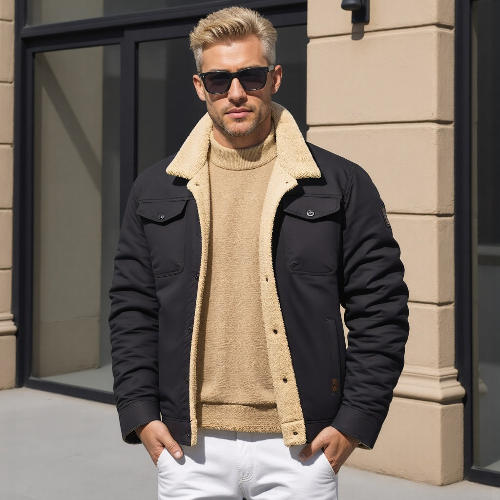 Veste Cargo Homme Doublée Sherpa, vue 6