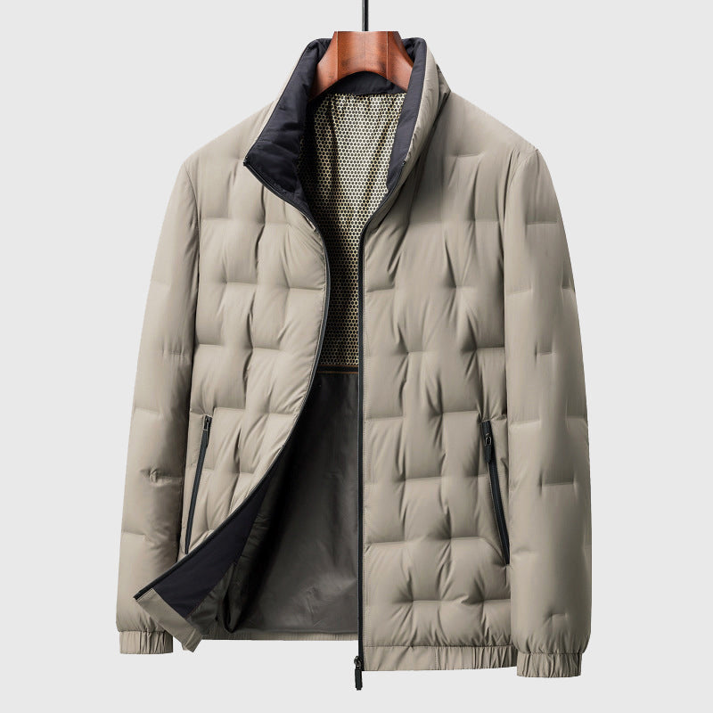 Veste Matelassée Homme à Col Haut, coloris Beige
