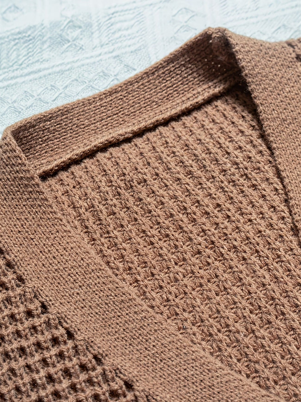 Gilet en Maille Gaufrée pour Homme, coloris Marron, vue 2