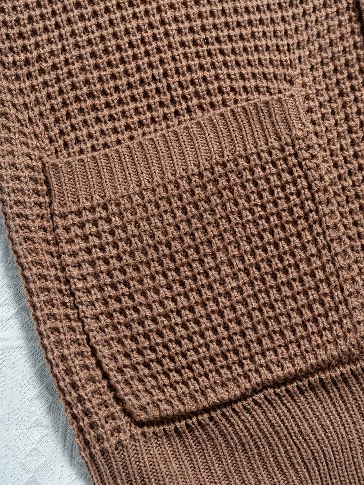 Gilet en Maille Gaufrée pour Homme, coloris Marron, vue 4