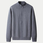 Hommes Cardigan zippé en coton, coloris Gris
