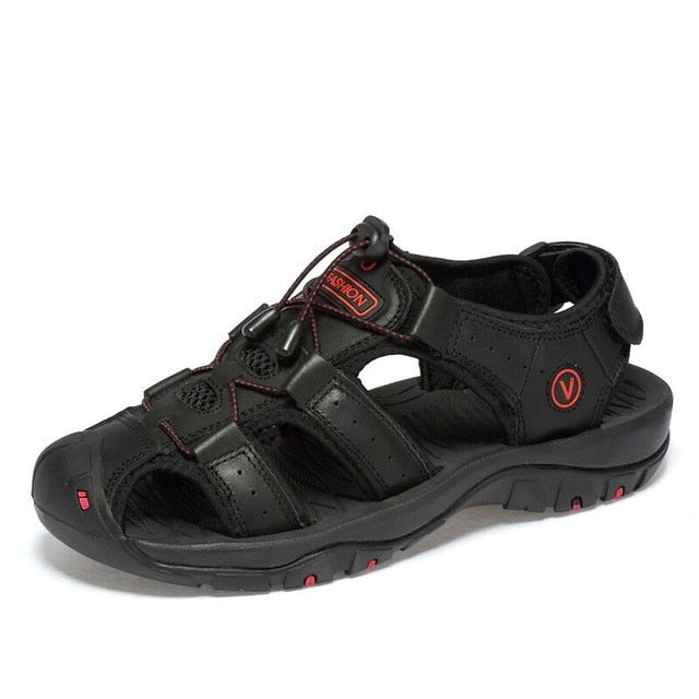 Sandales en cuir, coloris Noir