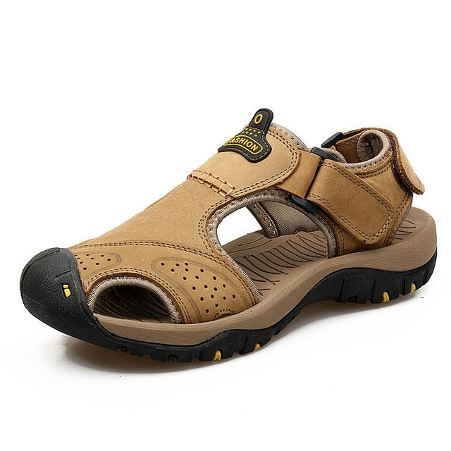 Sandales en cuir, coloris Kaki, vue 8