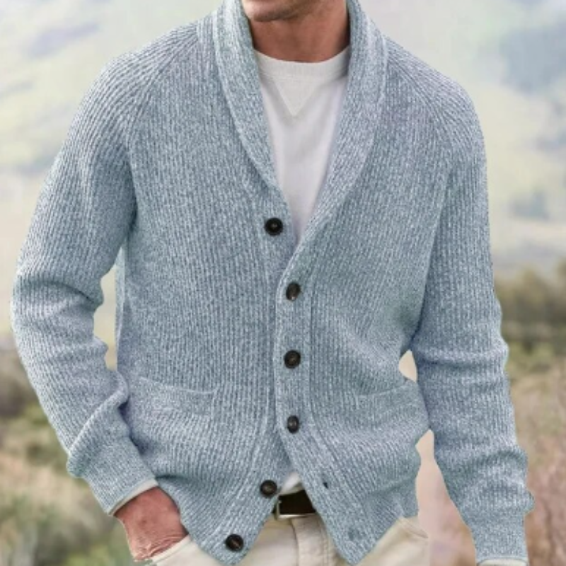 Cardigan Vintage Homme en Laine Boutonné, vue 4
