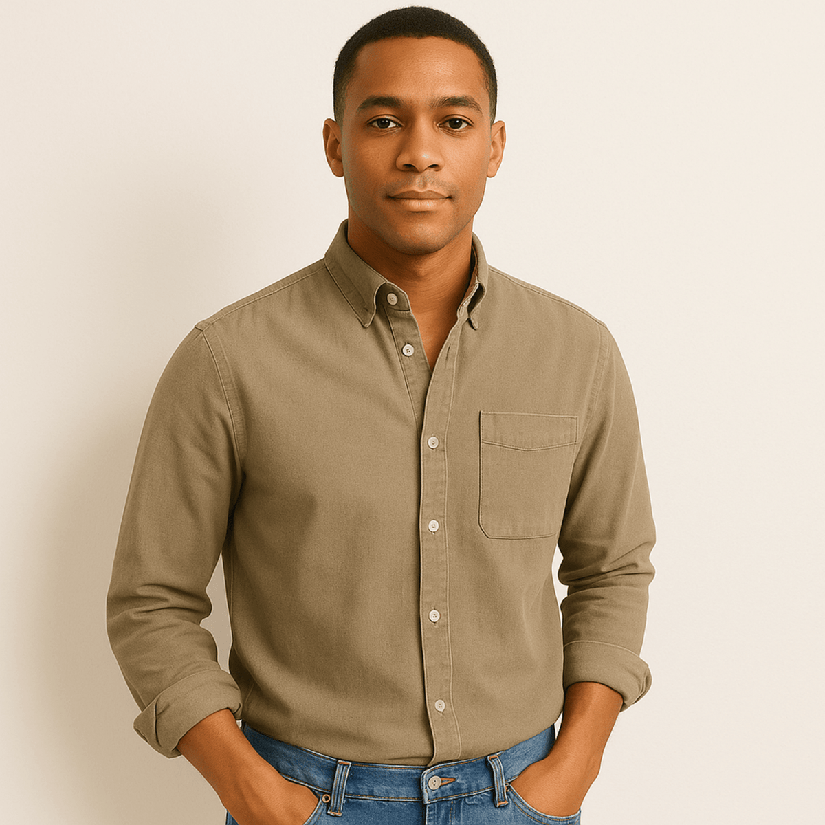 Chemise homme à manches longues et col classique, vue 3