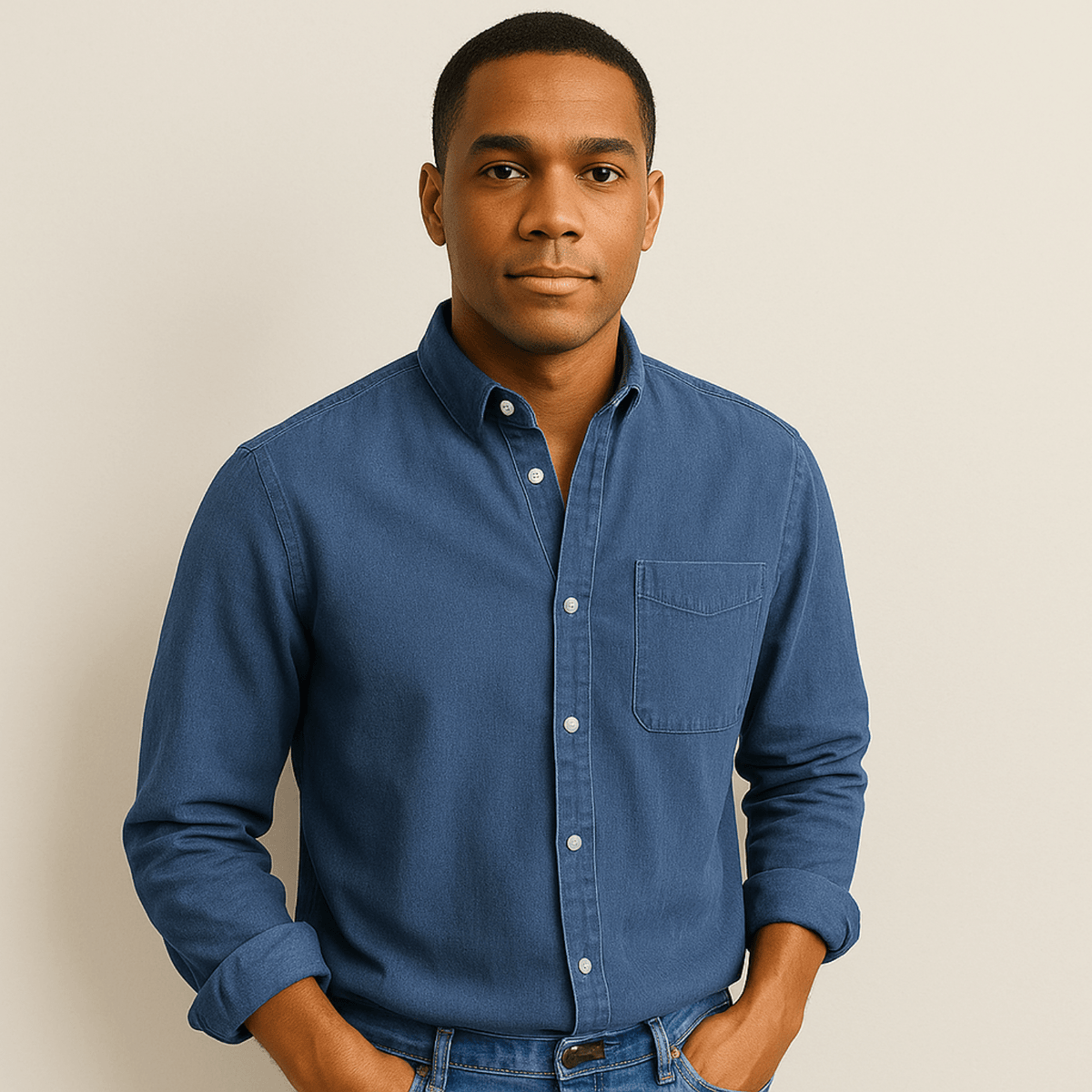 Chemise homme à manches longues et col classique, vue 5