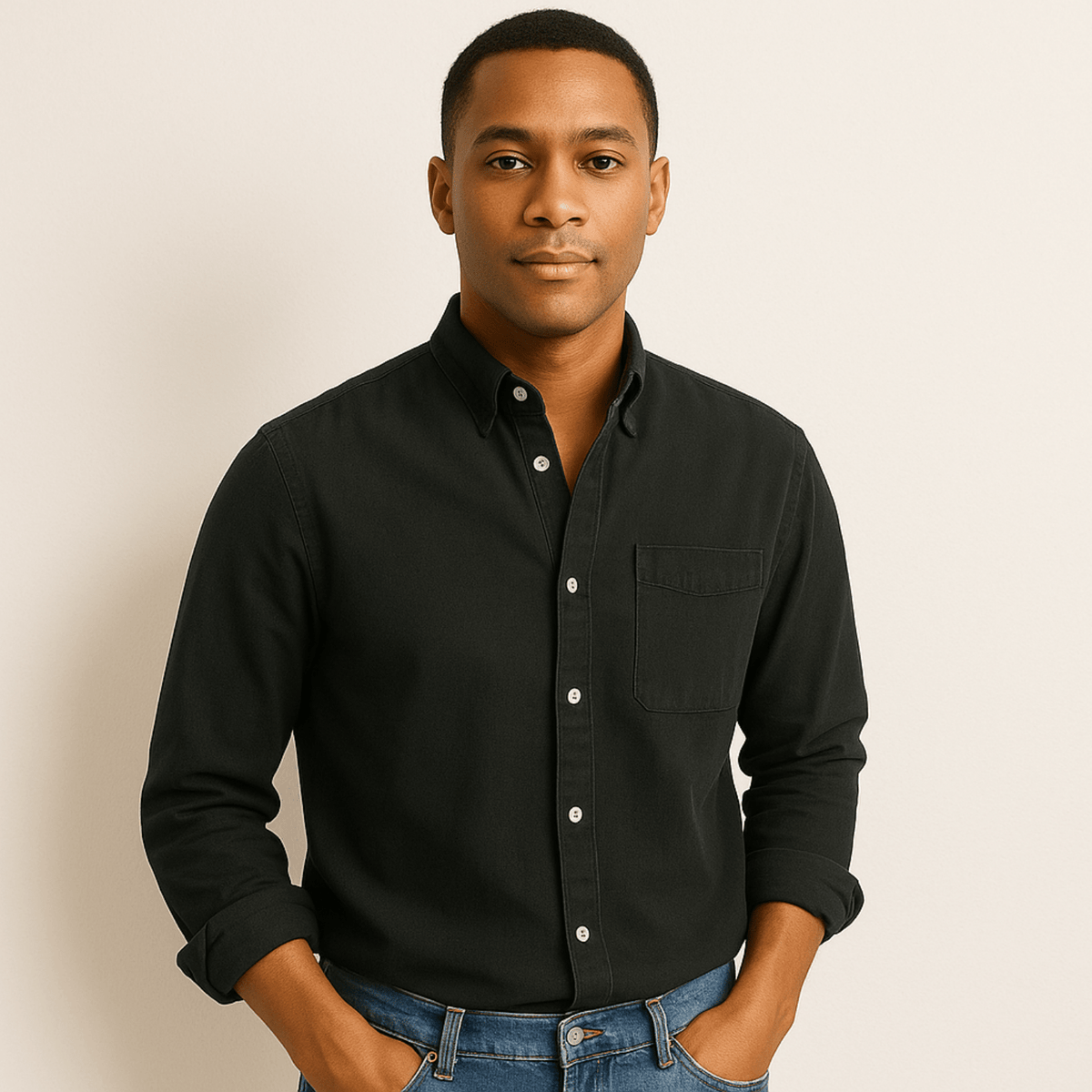 Chemise homme à manches longues et col classique, vue 9