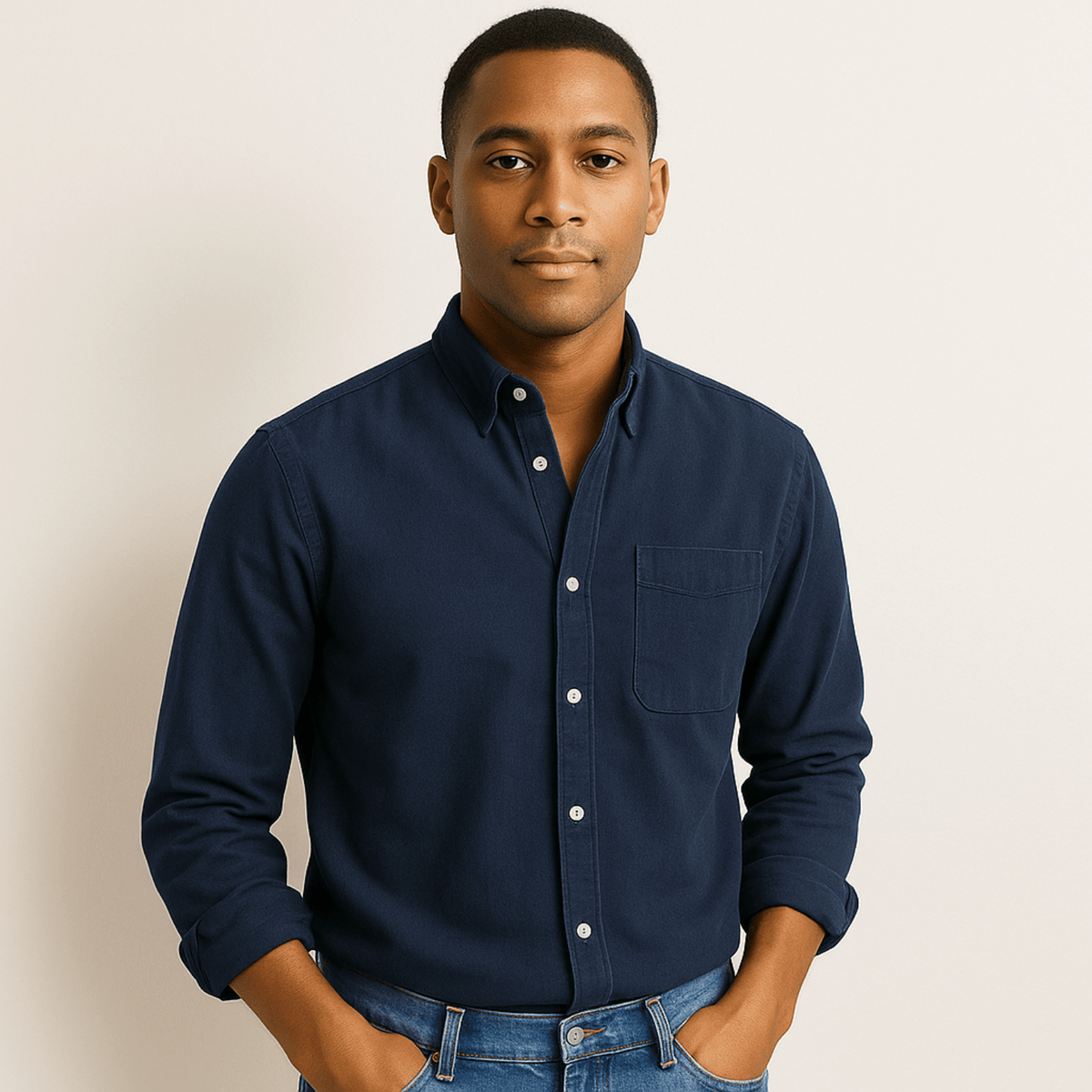 Chemise homme à manches longues et col classique, vue principale