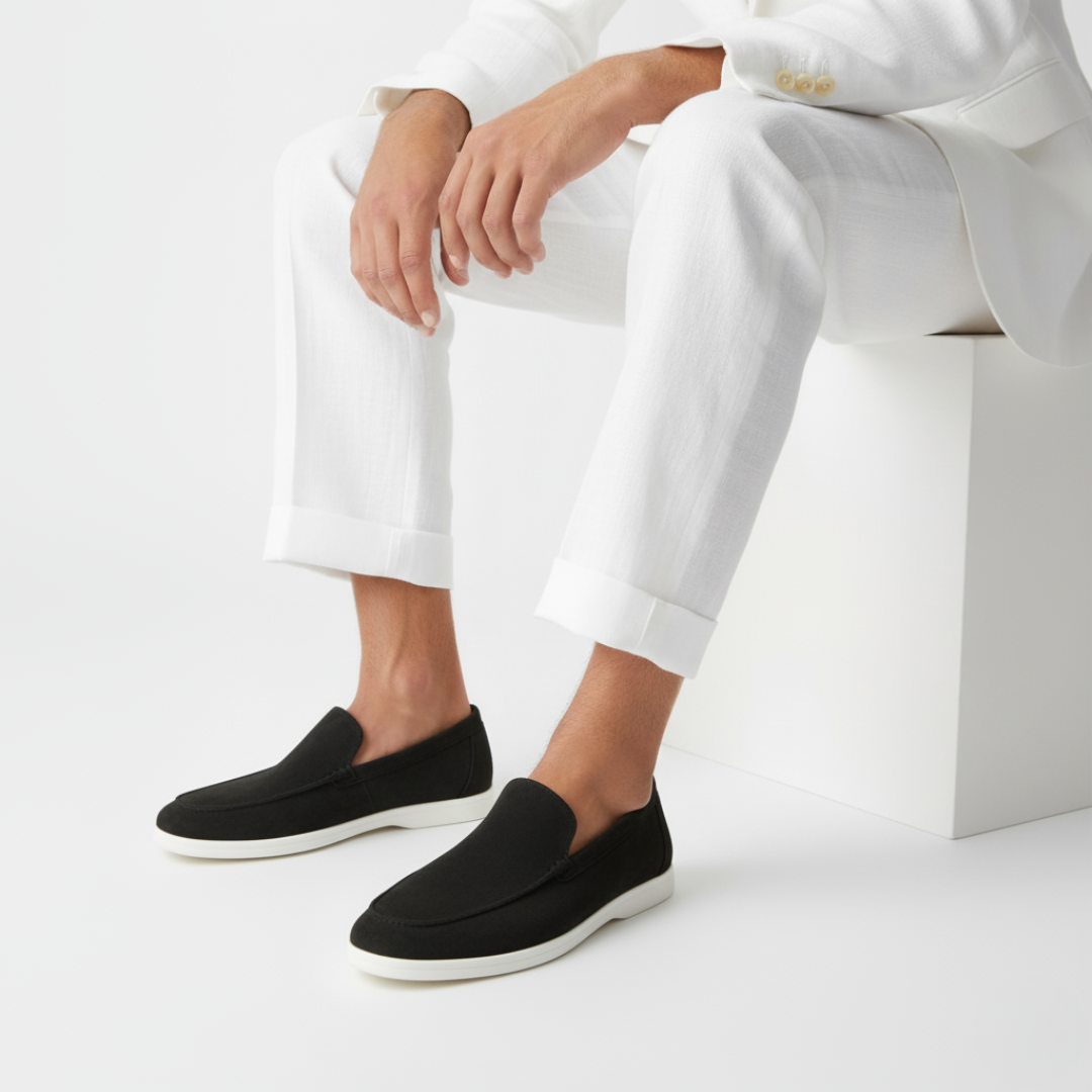 Mocassins homme à semelle contrastante, coloris Noir
