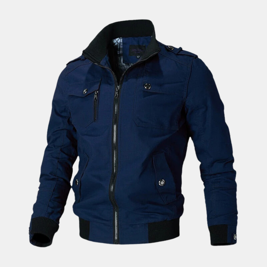 Blouson bombardier pour hommes, coloris Bleu marine