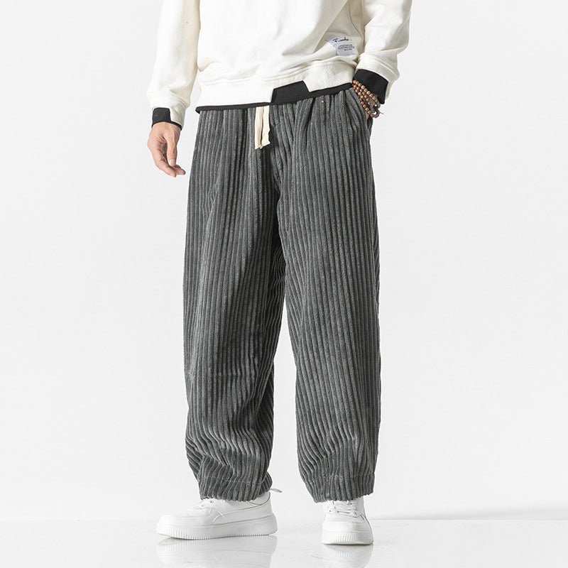 Pantalon Homme en Velours Côtelé, coloris Gris