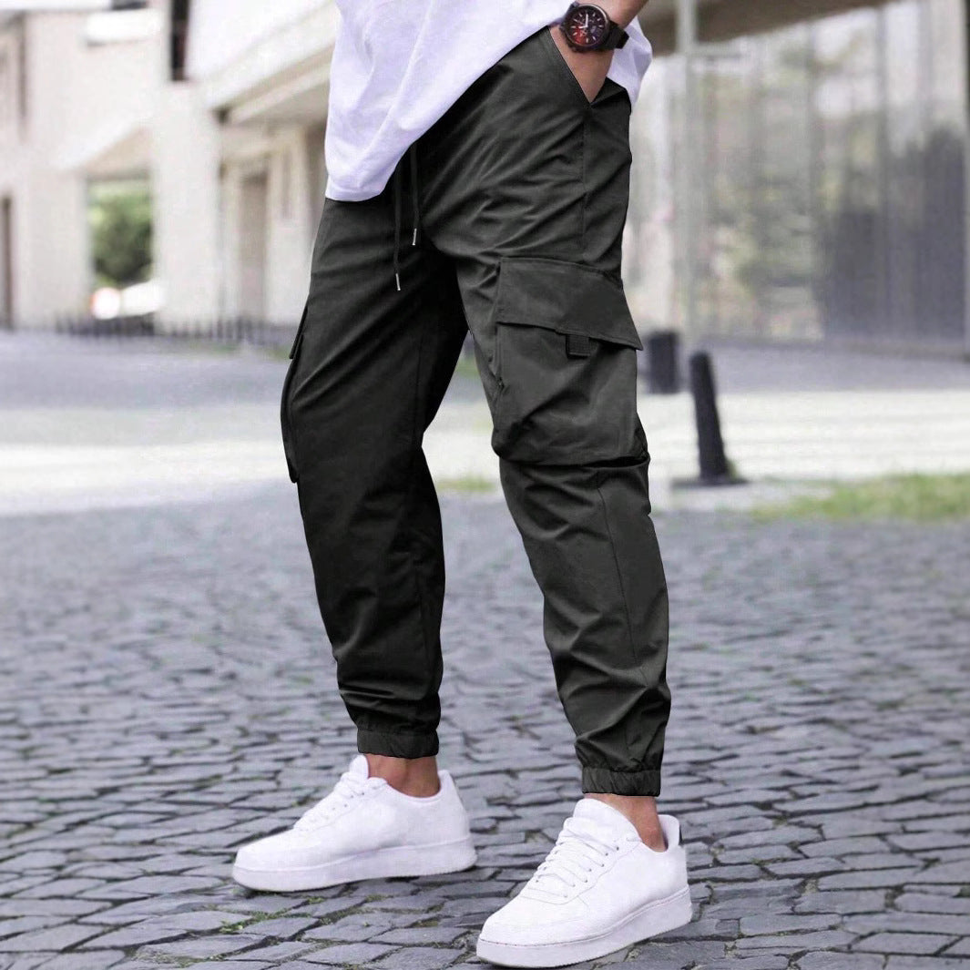 Pantalon Jogger Cargo Coupe Slim pour Homme, coloris Noir