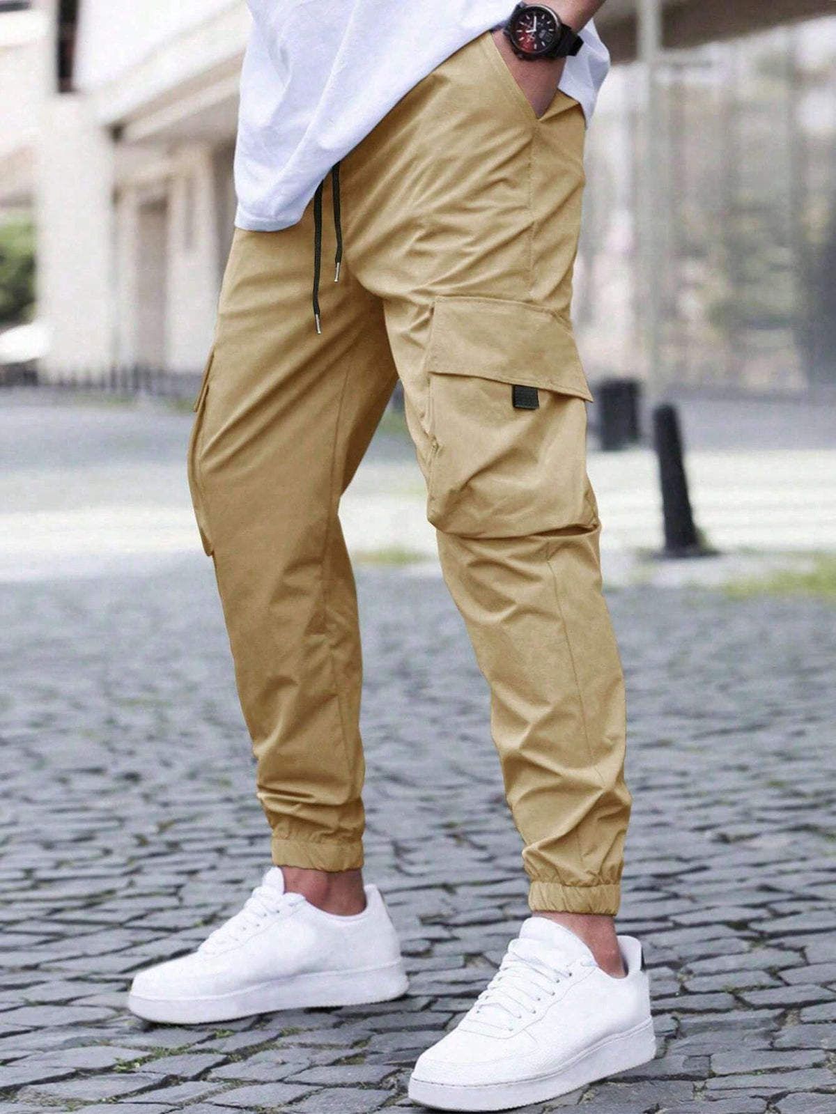 Pantalon Jogger Cargo Coupe Slim pour Homme, coloris Kaki