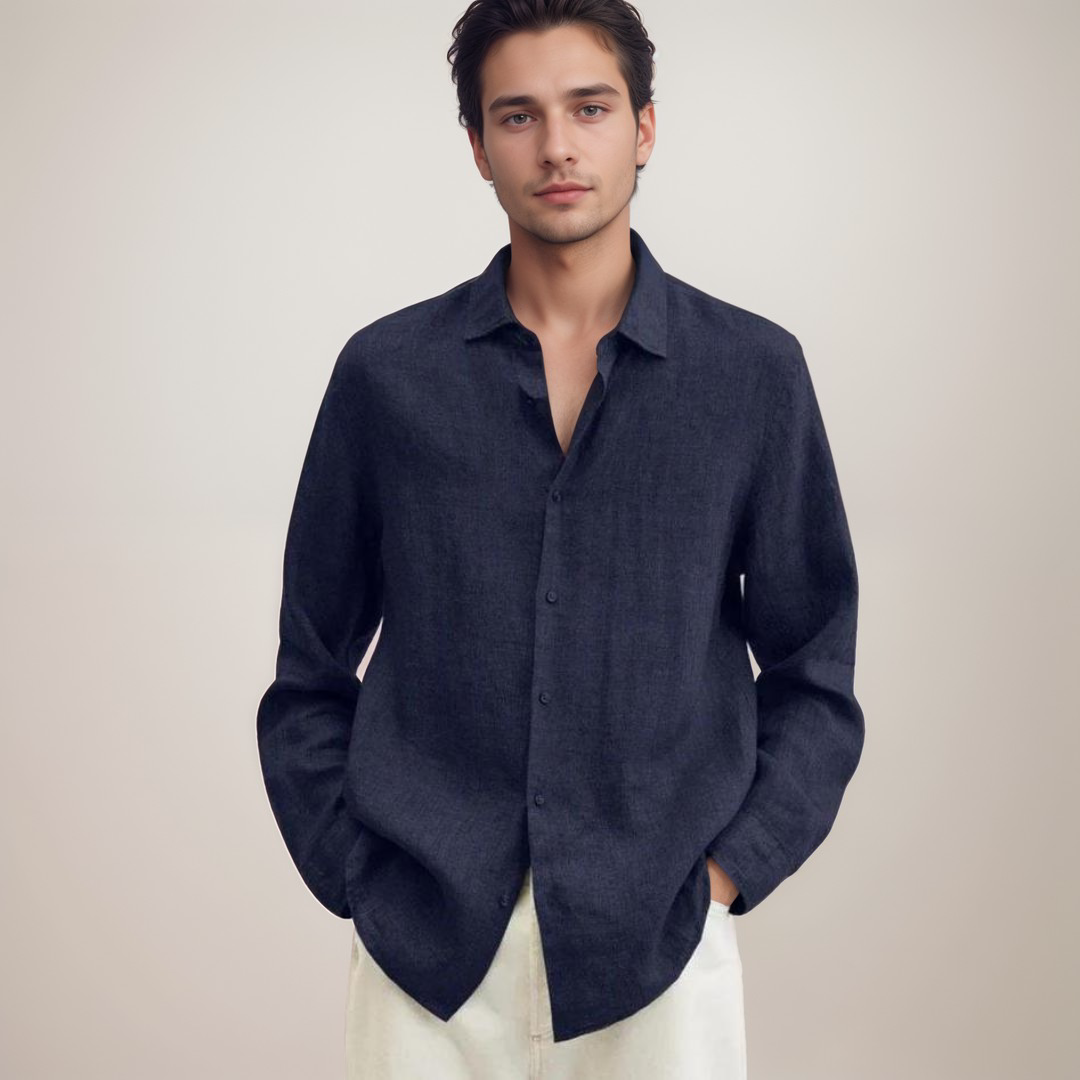 Chemise Homme en Lin à Manches Longues, vue 2