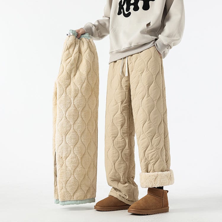 Pantalon Hiver Matelassé Homme à Coupe Ample, coloris Blanc cassé