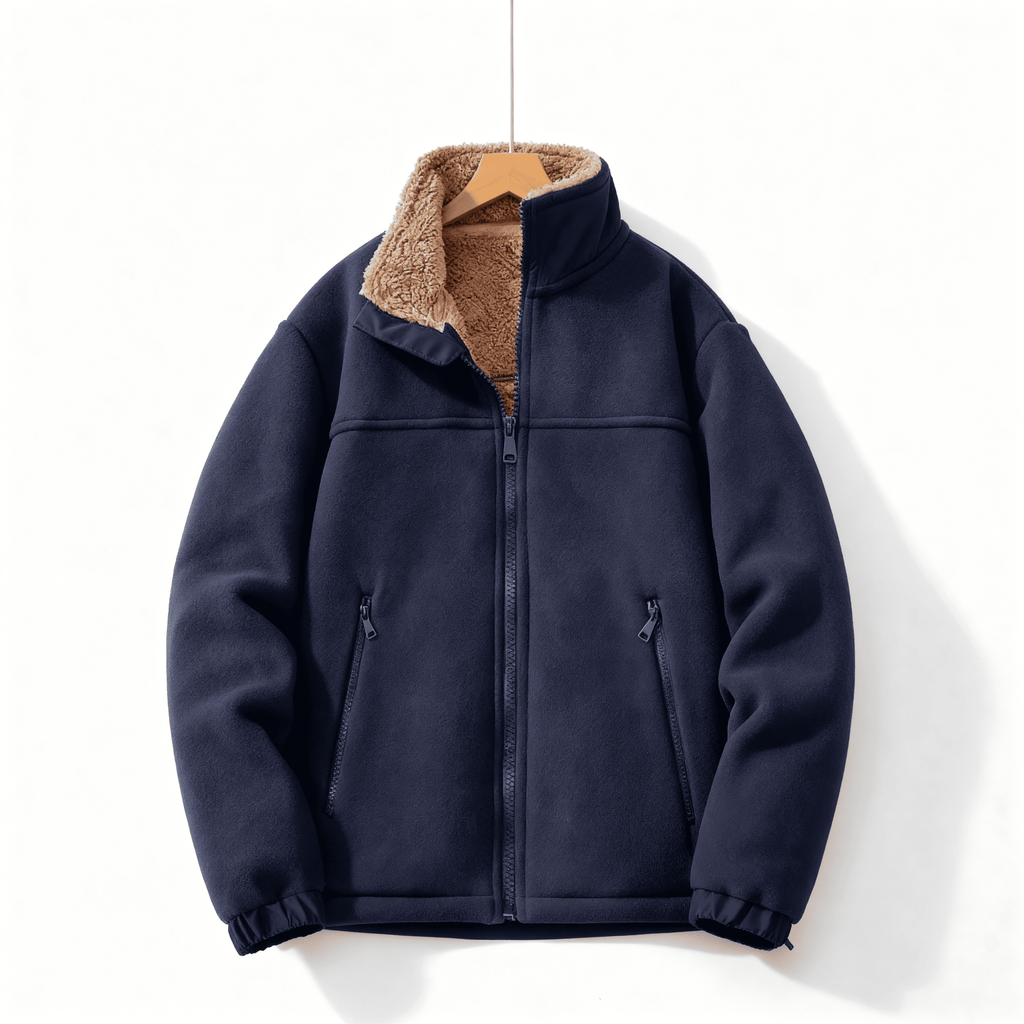 Veste doublée en polaire pour hommes, coloris Bleu